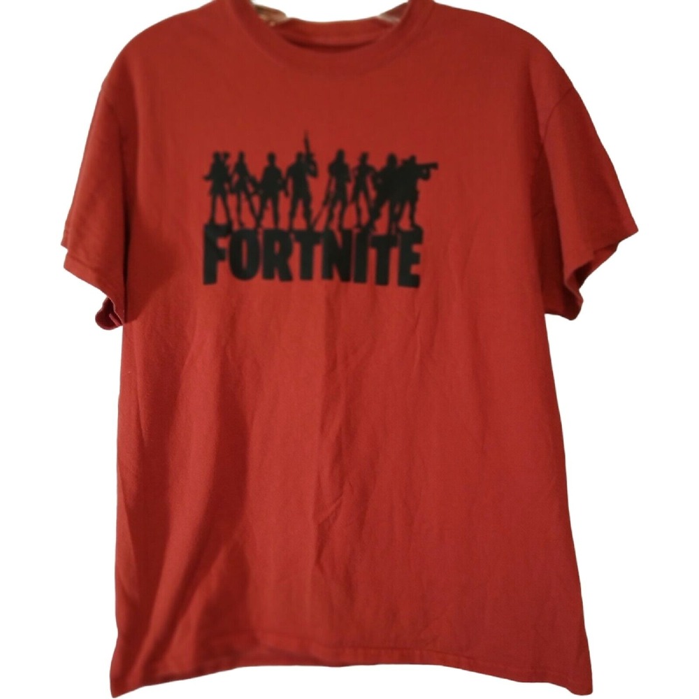 Red Fortnight T-Shirt Mens Medium 100% Cotton Tee by Gildan